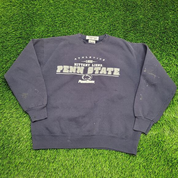 Vintage Penn State Sweatshirt L/XL 25x25 Faded Distressed Boxy - Picture 1 of 14